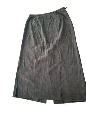 Worthington Stretch Brown Faux Suede Trouser Pencil Skirt Vented